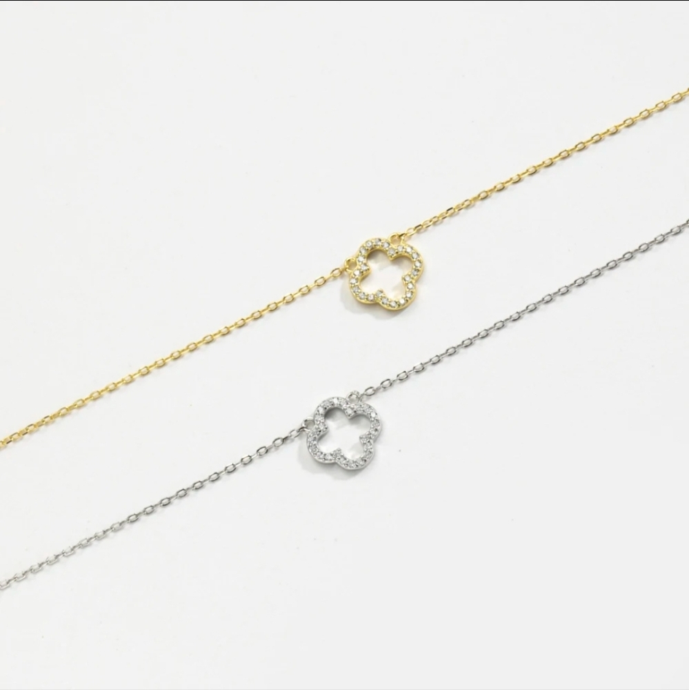 Sterling silver diamond necklace - Picture 5 of 7
